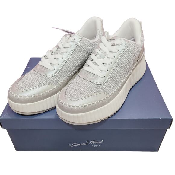Womens Shoes Sz 8.5 PLATFORM Sneakers SILVER  Memory Foam NIB Persephone TARGET - Picture 1 of 7